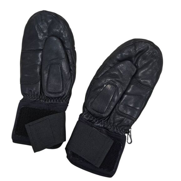 POC Palm X Mitten Gloves Men's Small Black Leather Hook & Loop Warm Waterproof - Picture 2 of 6